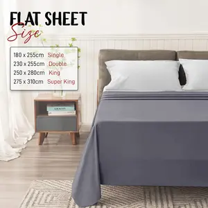 Egyptian-Quality Cotton sheet Flat Silver / Kingsize (5')