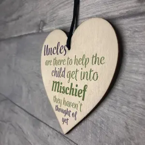 Red Ocean Uncles Mischief Novelty Hanging Best Funny Uncle Gift Sign Christmas Birthday