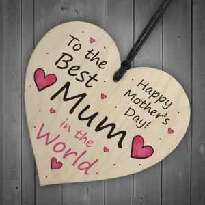 Mothers Day Gift Wooden Heart Mum Plaque Gift For Mum Mummy From Daughter Son