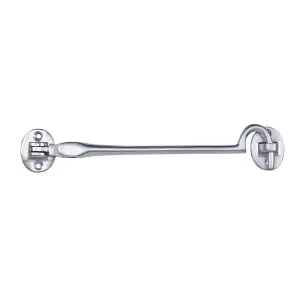 Heavy Duty Cabin Hook & Eye Satin Chrome 202mm Arm Cabinet Hatch Lock