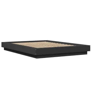 Berkfield Bed Frame with LED Lights without Mattress Black 140x200cm