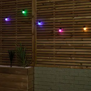 Set of 10 Indoor Outdoor Connectable Party Festoon Lights with Multi Coloured LEDs