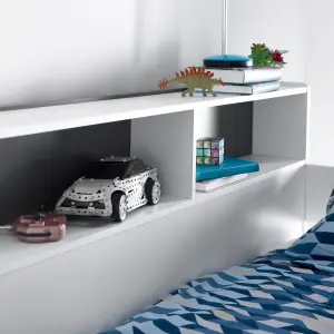 Erin Grey and White Mid Sleeper Bed With Desk