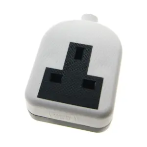 High Impact 1 Gang Rewireable Trailing Extension Socket, without Plug and Cable, 13A, White