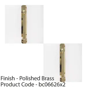 2 PACK - Surface Mounted Flat Sliding Door Bolt Lock 202mm x 36mm Polished Brass