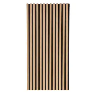 Wall Panel Wood Slat Oak Decorative Wooden Panelling 3D Slatted Acoustic Sound Absorbing Ceiling or Wall Slats 120 x 60 cm