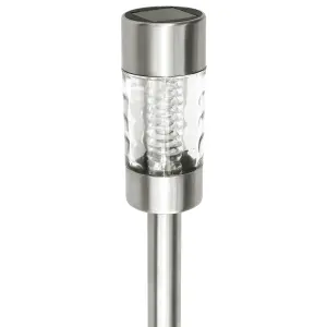 Grey Stainless steel effect Solar-powered Integrated LED Outdoor Stake light