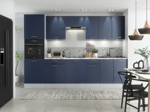 800 Kitchen Wall Unit 80cm Cabinet Navy Dark Blue Soft Close Copper Handle Nora