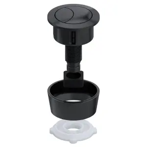 SPARES2GO Universal Toilet Cistern Dual Flush Push Button Kit for 20mm 40mm 50mm 60mm Lid Hole (Matt Black)