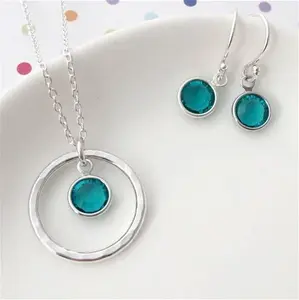 December Birthstone Circle Necklace