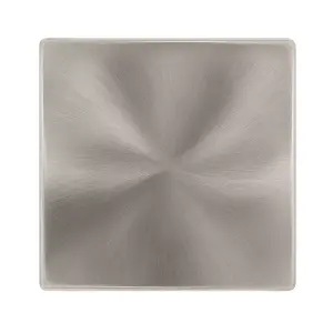 Brushed Steel Screwless Plate 1 Gang Blank Plate - SE Home