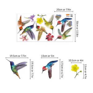 Walplus Big Hummingbirds Windows Clings - 58Pcs