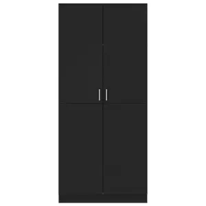 Wardrobe Black 80x52x180 cm Engineered Wood