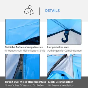 3 Person Tent Light blue