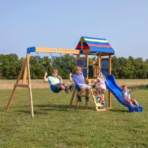 Backyard Discovery Bay Pointe Cedar Wooden Climbing Frame with 2 x Swings and 1 x Slide