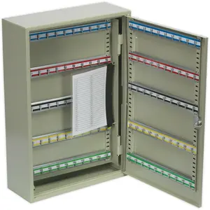 Wall Mounted Locking Key Cabinet Safe - 200 Key Capacity - 375 x 550 x 140mm