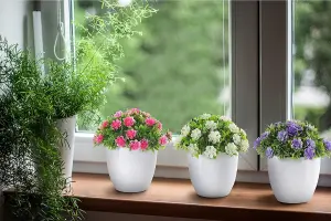 Bedbric Set of 3 Artificial Plants Warm Ambience Indoor Outdoor Decor for Bedroom Office Home