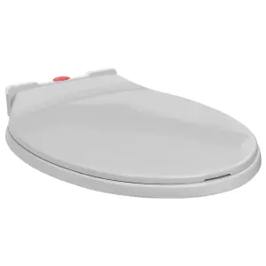 Soft-Close Toilet Seat Quick Release Light Grey Oval