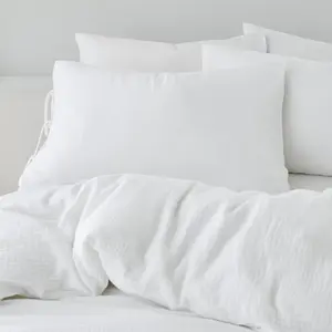 Afra Cotton Muslin 100% Cotton Duvet Cover Set with Pillowcases White / Single