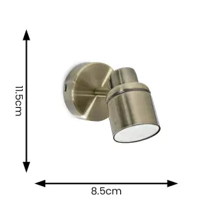 ValueLights Benton Antique Brass IP44 Wall Light