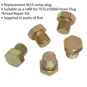 5 Pack M15 Sump Plug Replacement for ys11054 Drain Plug Repair Kit