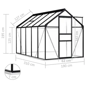 Berkfield Greenhouse with Base Frame Anthracite Aluminium 5.89 m2