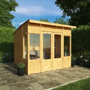 Mercia Helios 8x8 ft with Double door & 4 windows Curved Wooden Summer house