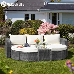 Outdoor Rattan Garden Furniture Set Firenze 5pc Patio Sofa Chair Table Set (Firenze Rattan Daybed)