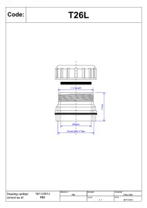 McAlpine T26L 2" x 1" Reducer for Surefit Fittings