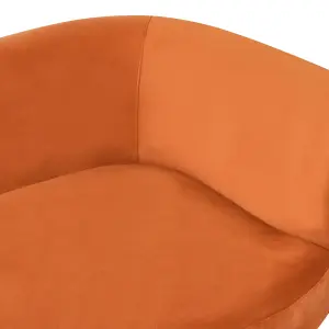 Right Hand Velvet Chaise Lounge Orange CHAUMONT