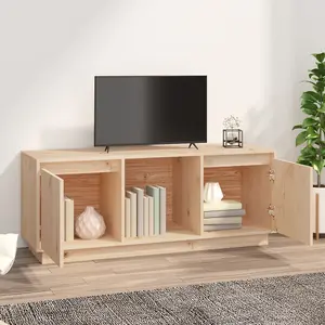 Berkfield TV Cabinet 110.5x35x44 cm Solid Wood Pine