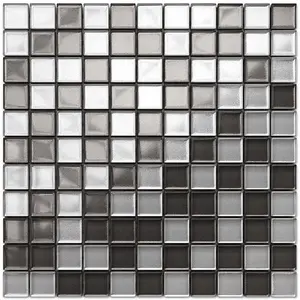 Glass mosaic on mesh for bathroom or kitchen 300mm x 300mm - Grey Graphite