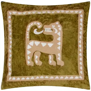 Wylder Dynasty Tiger Embroidered Chenille Polyester Filled Cushion