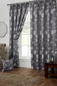 Freya Floral Fully Lined Pencil Pleat Curtains