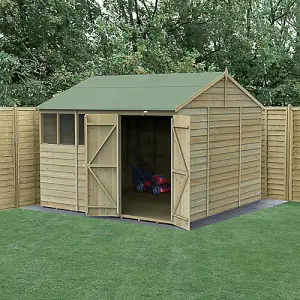 4LIFE Reverse Apex Shed 10x10 - Double Door - 4 Windows