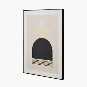 Large Art Deco Print with Gold Detail and Black Frame