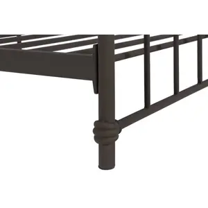 Aanya Bed Frame Classic Steel Grey Performance Velvet / Single (3')