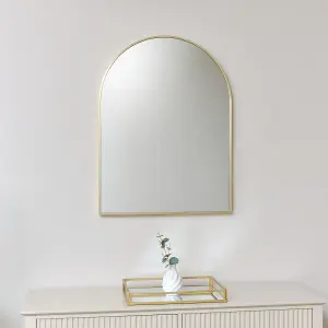 Melody Maison Gold Arched Wall Mirror 80cm x 60cm