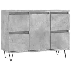 Berkfield Bathroom Cabinet Concrete Grey 80x33x60 cm Engineered Wood