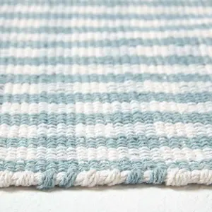 Homescapes Cotton Gingham Check Rug Hand Woven Blue White, 60 x 90 cm