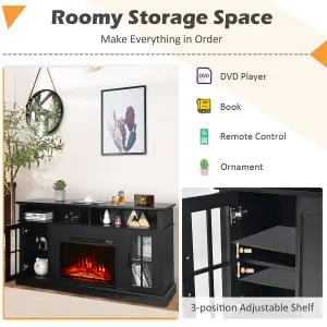 Costway Fireplace TV Stand for TVs up to 65 Inches W/ 2000W Electric Fireplace Insert