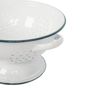 Argon Tableware White Enamel Colander - 23.5cm