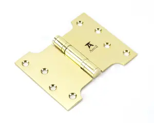 From The Anvil Polished Brass 4 Inch x 3 Inch x 5 Inch  Parliament Hinge (pair) ss