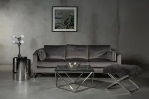 Interiors by Premier Freda 3 Seat Grey Sofa