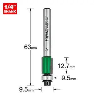 Trend C115 x 1/4 TCT 90 Degree Bearing Guided Trimmer Cutter 9.5 x 12.7mm