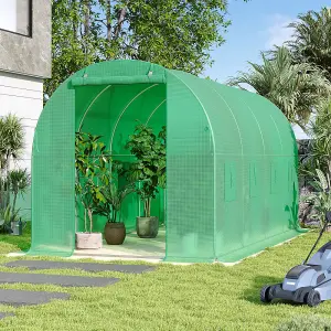 Outdoor Walk In Greenhouse with Rustproof Galvanized Steel Frame, Plant House/Grow House Green