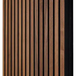 Naturewall SlatWall Acoustic Deep Walnut - 240cm x 60cm on Black Felt