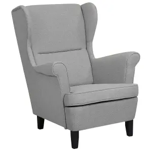 Wingback Chair ABSON Fabric Grey