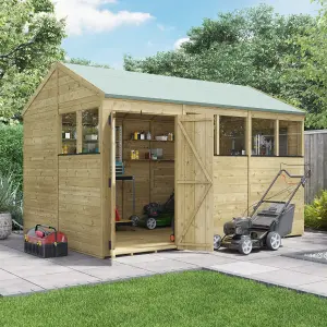 BillyOh Switch Tongue and Groove Apex Wooden Shed - 12x8 Windowed - 11mm Thickness