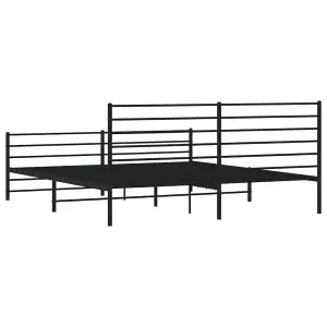 Berkfield Metal Bed Frame with Headboard and Footboard Black 183x213 cm